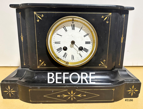 Antique French Slate Hammer on Bell Strike Pendulum Mantel Clock | Adelaide Clocks
