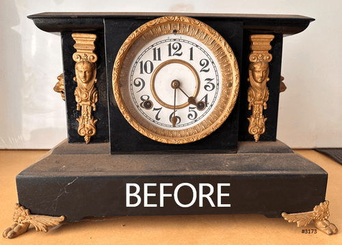 Antique Cast Iron NEW HAVEN, U.S.A. Figural Mantel Clock | Adelaide Clocks
