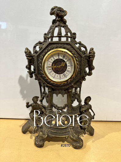 Vintage Original Figural GERMAN Wind-up Mantel Clock | eXibit collection