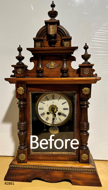 Antique UUU Union Clock Co. Daily Wind Alarm Mantel Clock | Adelaide Clocks