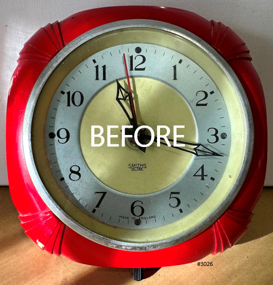 Vintage Orange Bakelite Smiths Sectric Kitchen Wall Clock | Adelaide Clocks