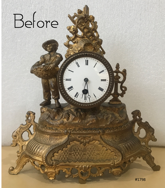 Antique French Figural Spelter Quartz Mantel Clock | Adelaide Clocks