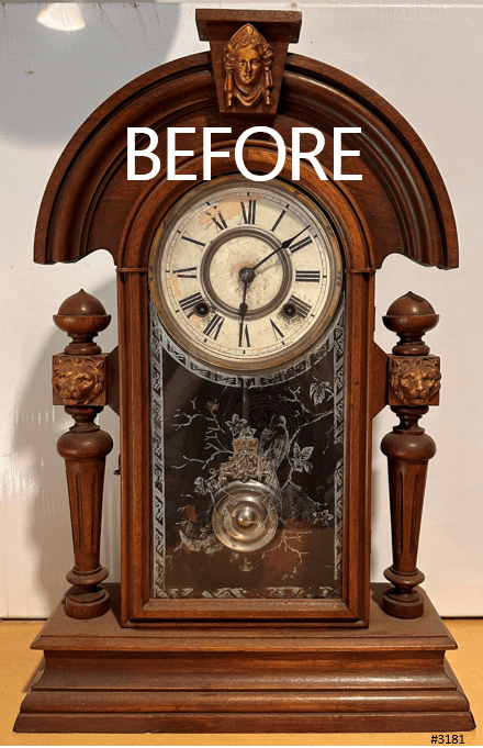 Antique Ansonia King Hammer on Coil Pendulum Mantel Clock | Adelaide Clocks
