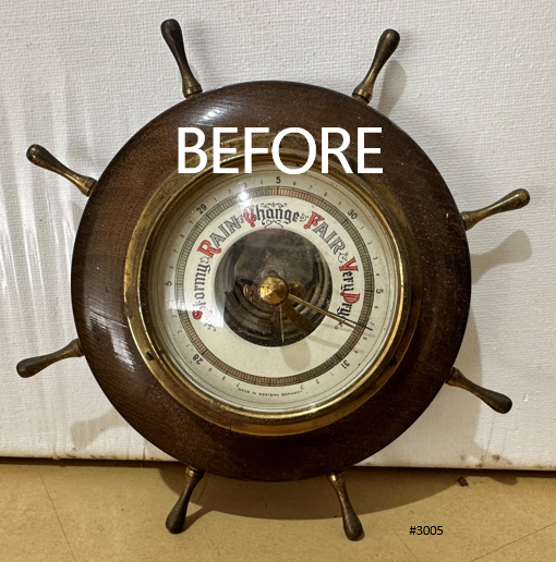 Vintage Ships Wheel German Wall Barometer | Adelaide Clocks