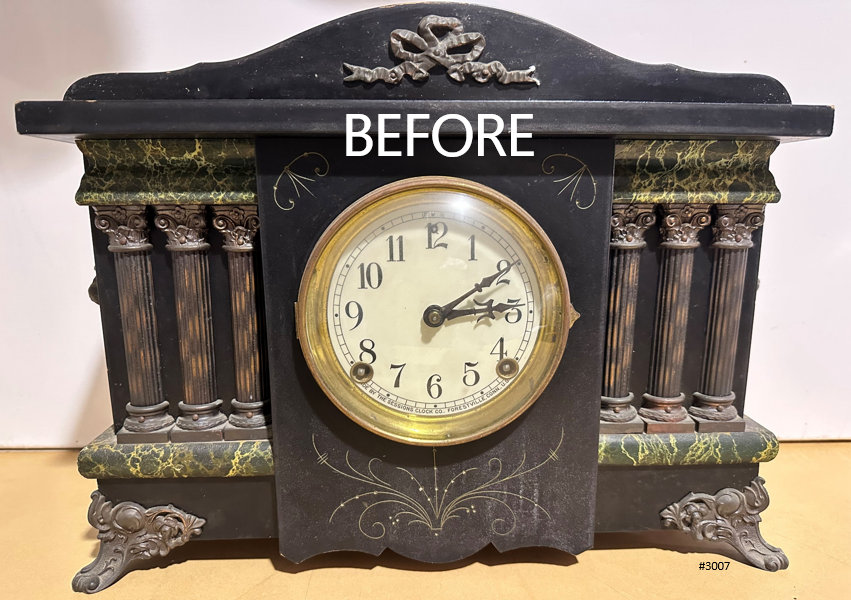 Antique Session Hammer on Bell and Coil Strike Mantel Clock | Adelaide Clocks