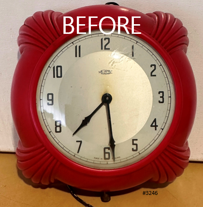 Metamec Red Clamshell Bakelite Sweeping Kitchen Wall Clock | Adelaide Clocks