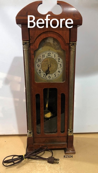 Antique Brooklyn Wood Grain Battery U.S.A. Mantel Clock | Adelaide Clocks