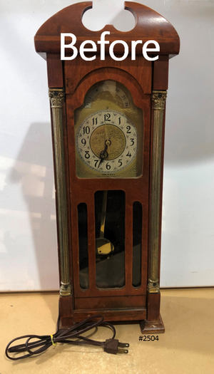 Antique Brooklyn Wood Grain Battery U.S.A. Mantel Clock | Adelaide Clocks