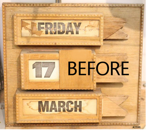 Vintage Perpetual Wooden Wall Calendar | Adelaide Clocks