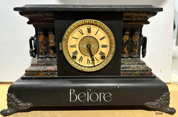 Antique WELCH Hammer on Bell & Coil Chime Mantel Clock | eXibit collection