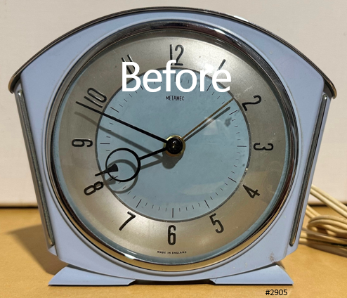 Vintage Art Deco Metamec Battery Mantel Clock | Adelaide Clocks