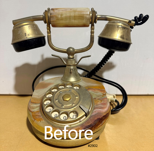Original Vintage Rotary Marble Desk Table Phone | Adelaide Clocks