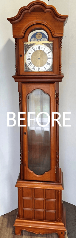 Vintage Moon Phase White Grandfather Clock, West, Whitt & St Mich Chimes | Adelaide Clocks