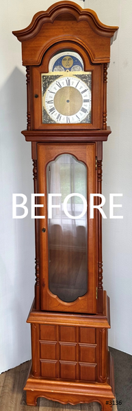 Vintage Moon Phase White Grandfather Clock, West, Whitt & St Mich Chimes | Adelaide Clocks