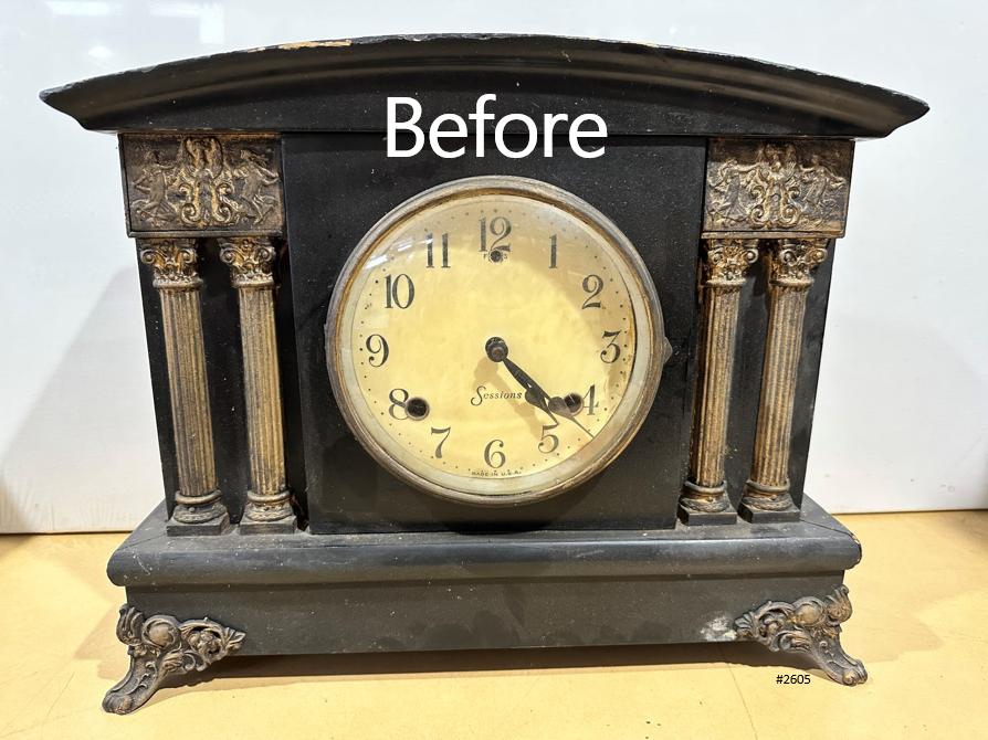 Antique Sessions Battery Mantel Clock | Adelaide Clocks