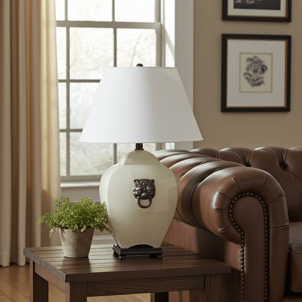HUGE Asian Style Ceramic Table Lamp | Adelaide Clocks