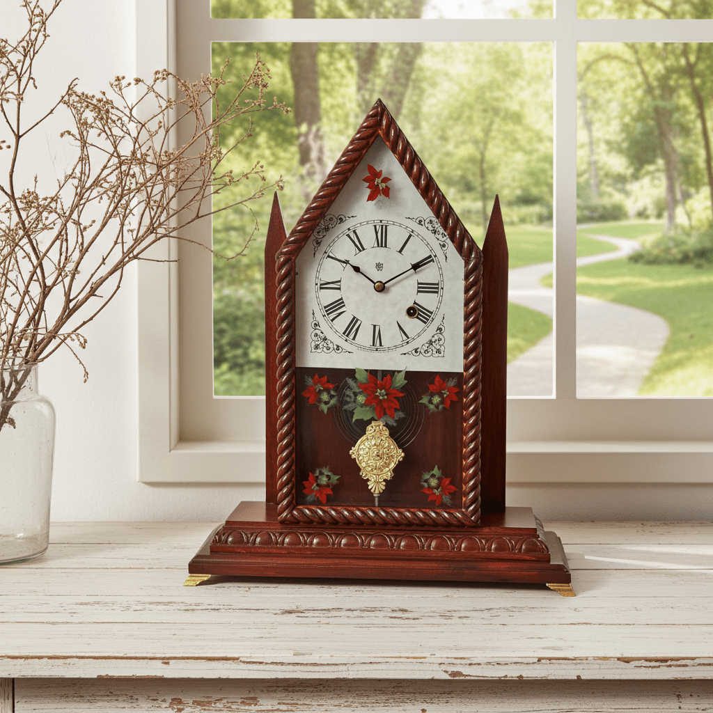 Antique Steeple Waterbury Hammer on Coil Chime Mantel Clock | Adelaide Clocks