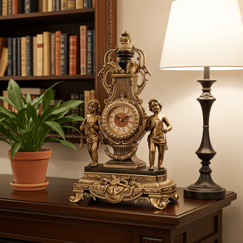 Vintage Figural Cherub Cupid Eagle Battery Mantel Clock | Adelaide Clocks