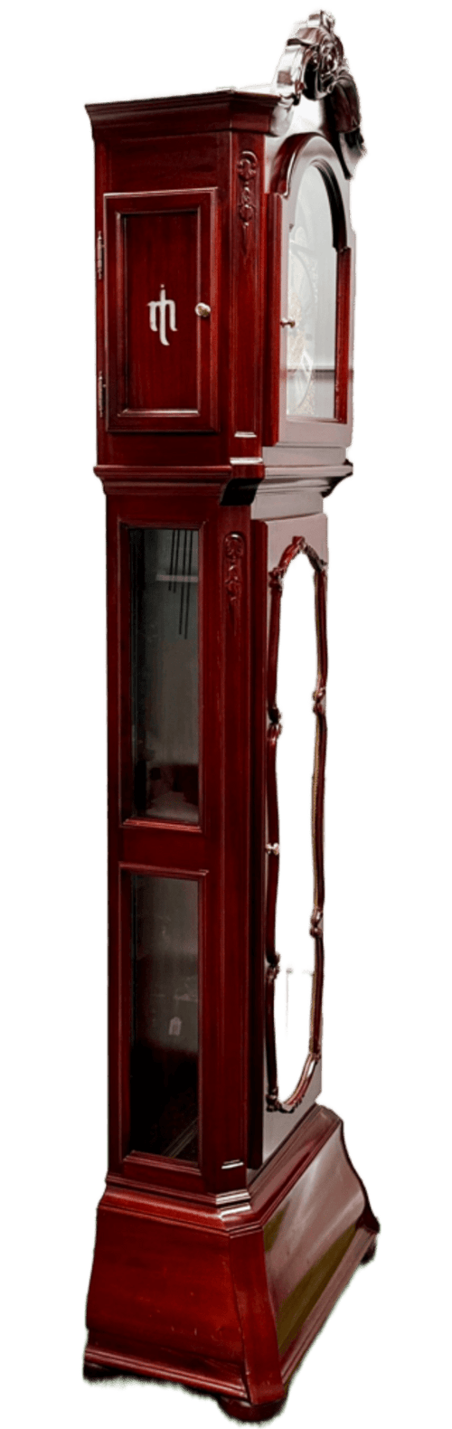 Vintage German Hermle Mahogany Melody Chime Moonphase Grandfather Clock | Adelaide Clocks