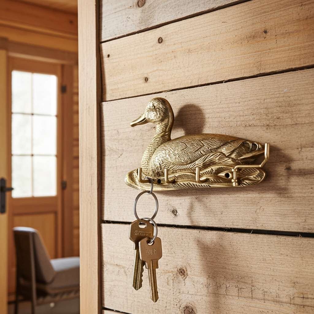 Vintage Brass Duck Wall Hanging Key Holder | Adelaide Clocks