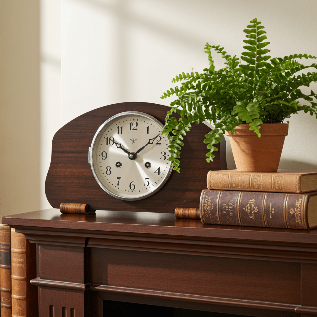 Vintage F.M.S. German Battery Mantel Clock | Adelaide Clocks