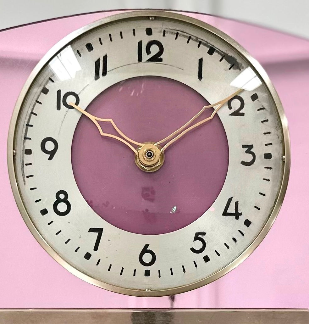 Vintage Art Deco RYTIME Battery Glass Mantel Clock | Adelaide Clocks