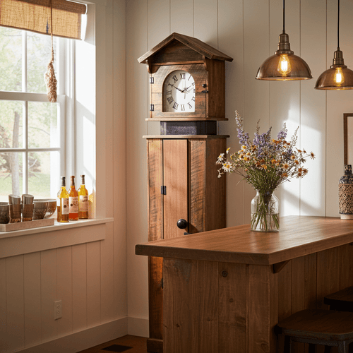 Vintage Country Style Grandfather Battery Clock | Adelaide Clocks