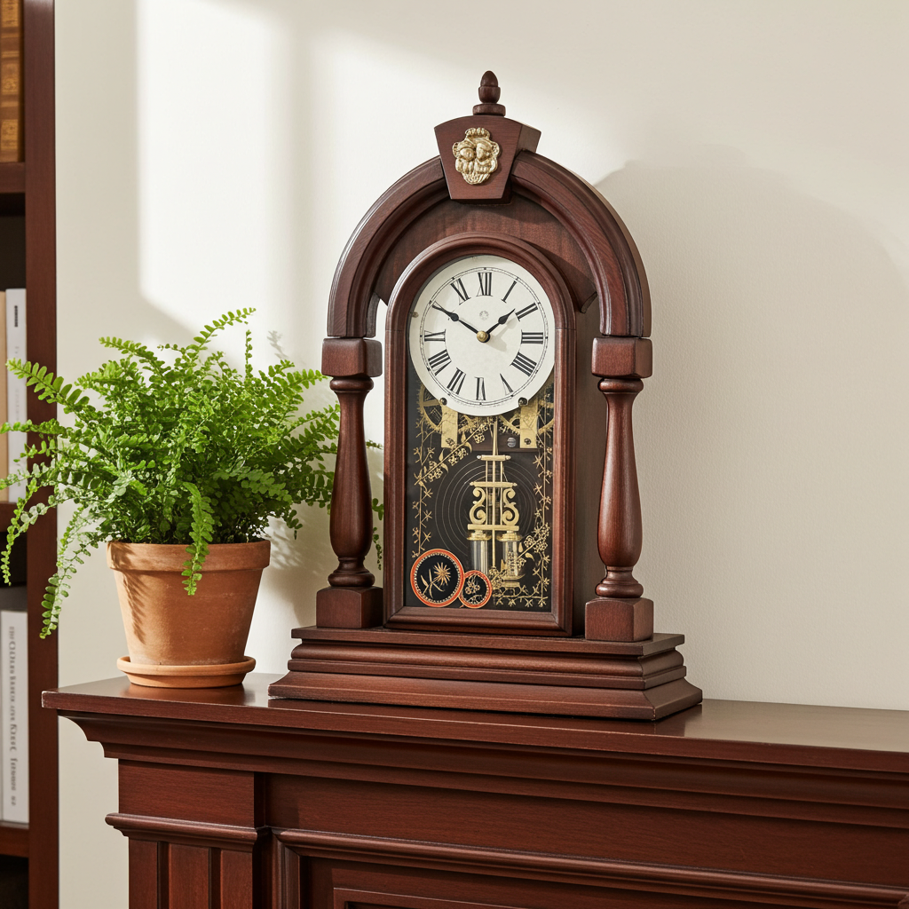 Antique New Haven Hammer on Coil Pendulum Mantel Clock | Adelaide Clocks