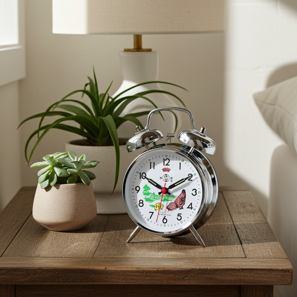 Animated Chicken Hen Pecking Twin bell Desk Alarm Clock | Adelaide Clocks