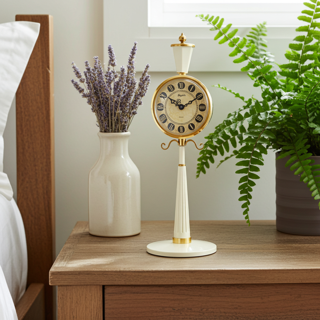 Vintage Rhythm Alarm Lamp Post Desk Clock | Adelaide Clocks