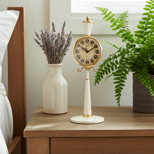 Vintage Rhythm Alarm Lamp Post Desk Clock | Adelaide Clocks