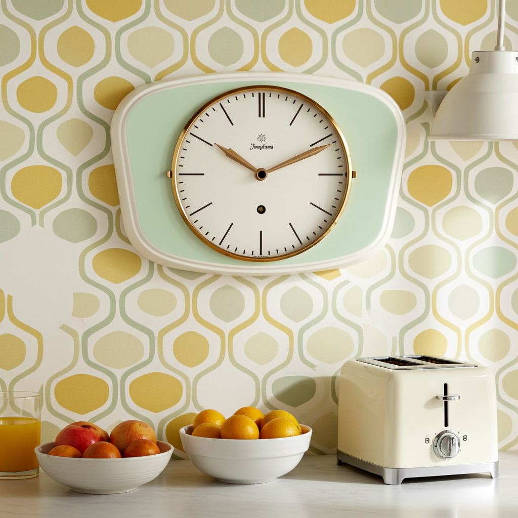 Vintage JUNGHANS Ceramic Green Quartz Kitchen Wall Clock  | Adelaide Clocks