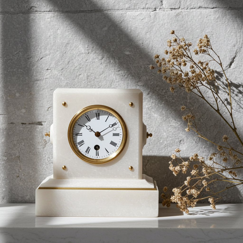 Antique French Alabaster Mantel Clock | Adelaide Clocks