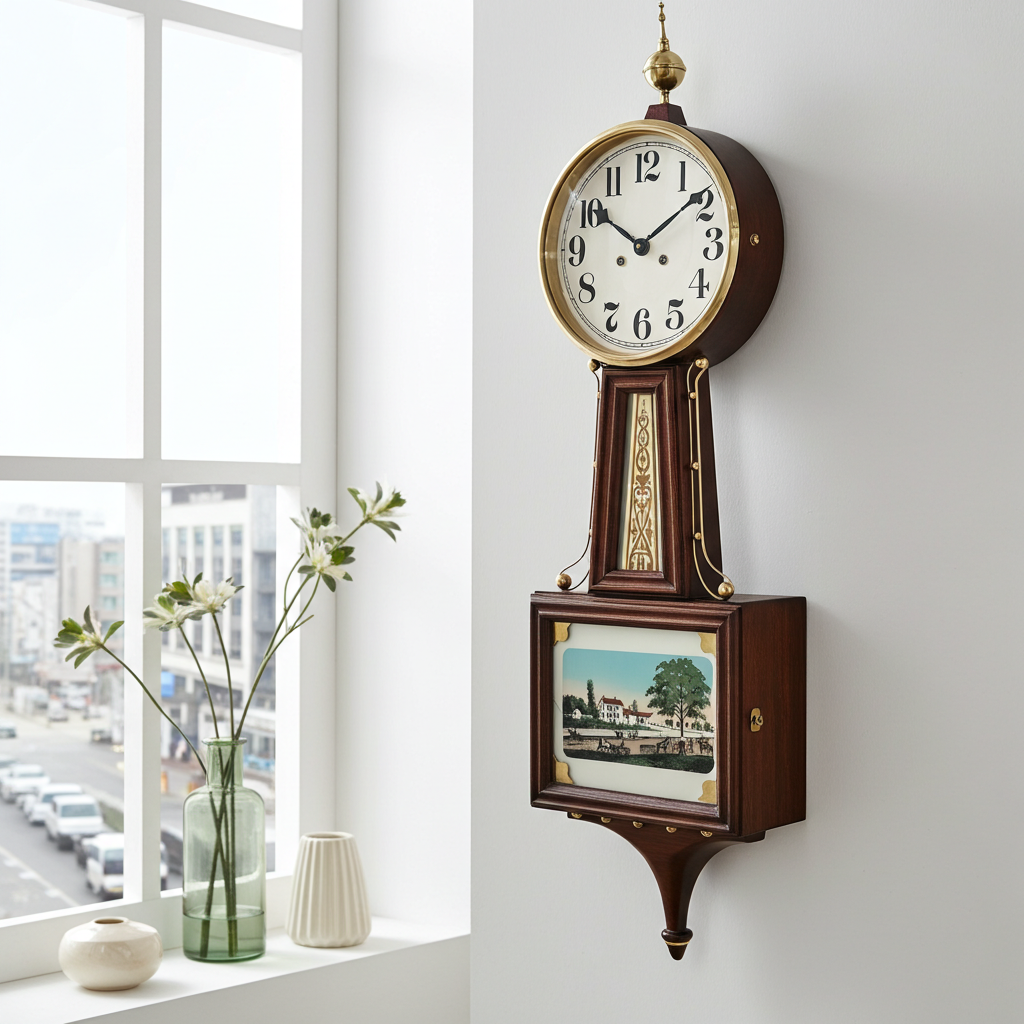 Vintage LA ROSE Hermle Pendulum Strike Banjo Wall Clock | Adelaide Clocks