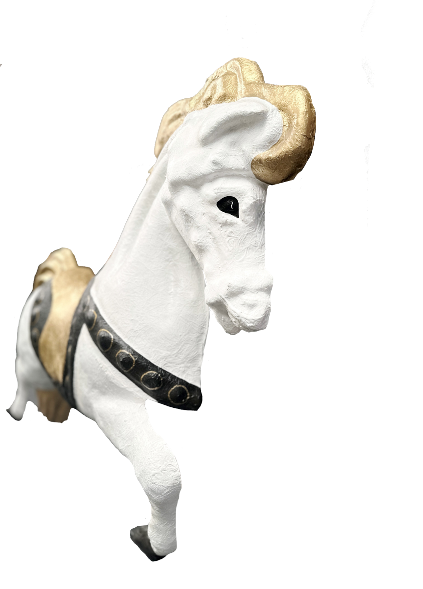 Vintage Carnival Horse Wall Hanging Sculpture | Adelaide Clocks