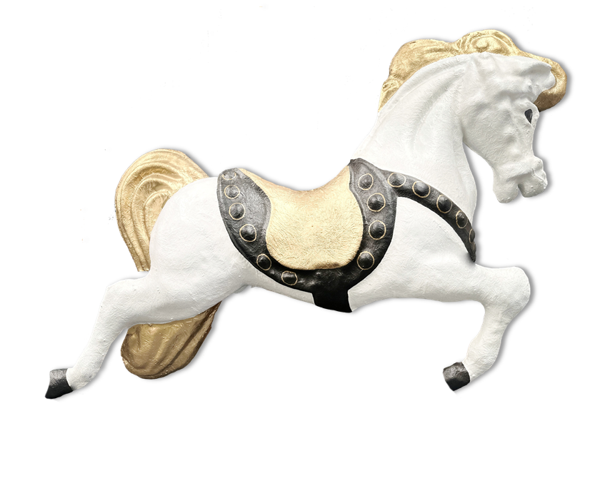Vintage Carnival Horse Wall Hanging Sculpture | Adelaide Clocks