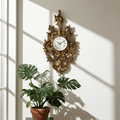 Vintage Ornate Figural Floral Gold Battery Wall Clock | Adelaide Clocks