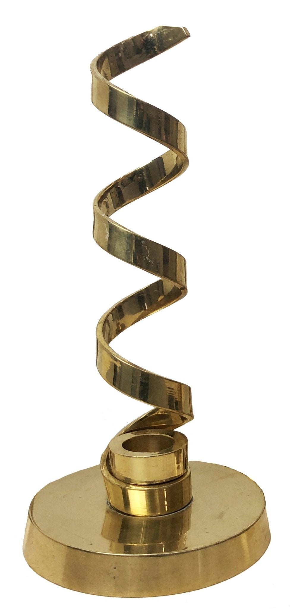 Vintage Brass Spiral Skeleton Candle Holder | Adelaide Clocks