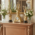 Vintage French Le Jour & Le Nuit Spelter Mantel Clock Set | Adelaide Clocks