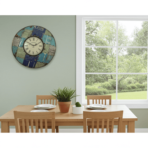 Vintage RUSTIC Industrial Round Metal Wall Clock | Adelaide Clocks