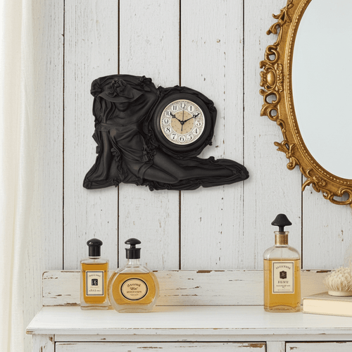 RARE Vintage Leather Lady Hermle Quartz Clock | Adelaide Clocks