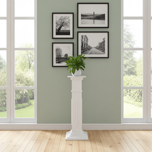 VINTAGE Wooden White Pedestal Stand  | Adelaide Clocks