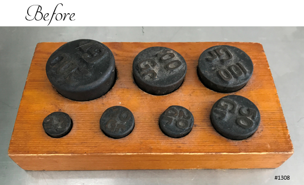 Restored Vintage Kitchen Scale Weights Set | eXibit collection