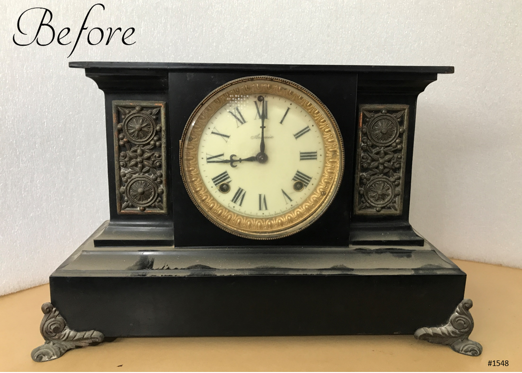 Antique ANSONIA Cast Iron Mantel Clock | eXibit collection