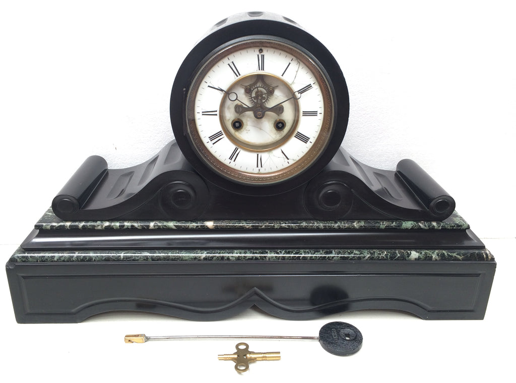 Antique Slate and Marble Mantel Clock | eXibit collection