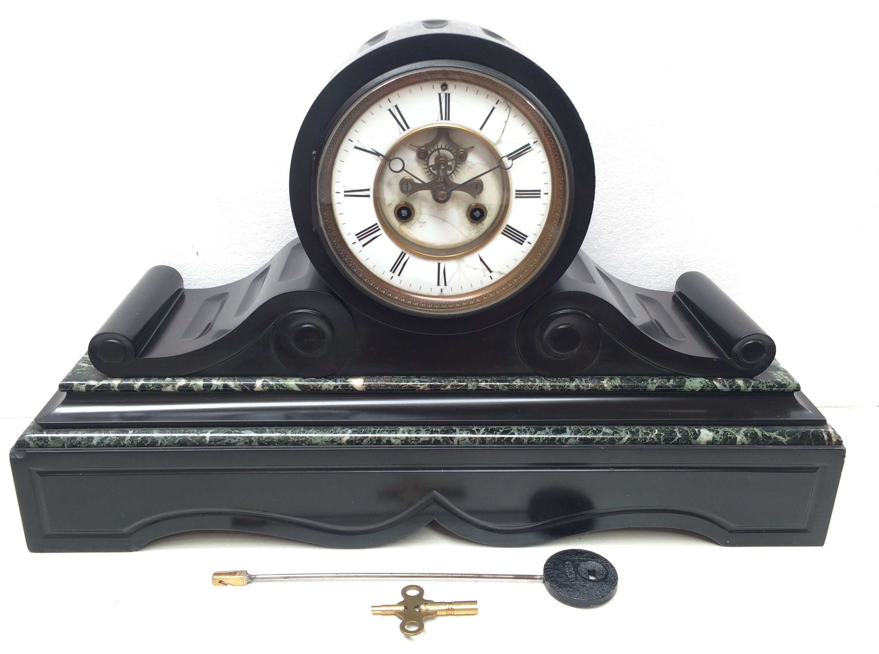 Antique Slate and Marble Mantel Clock | eXibit collection