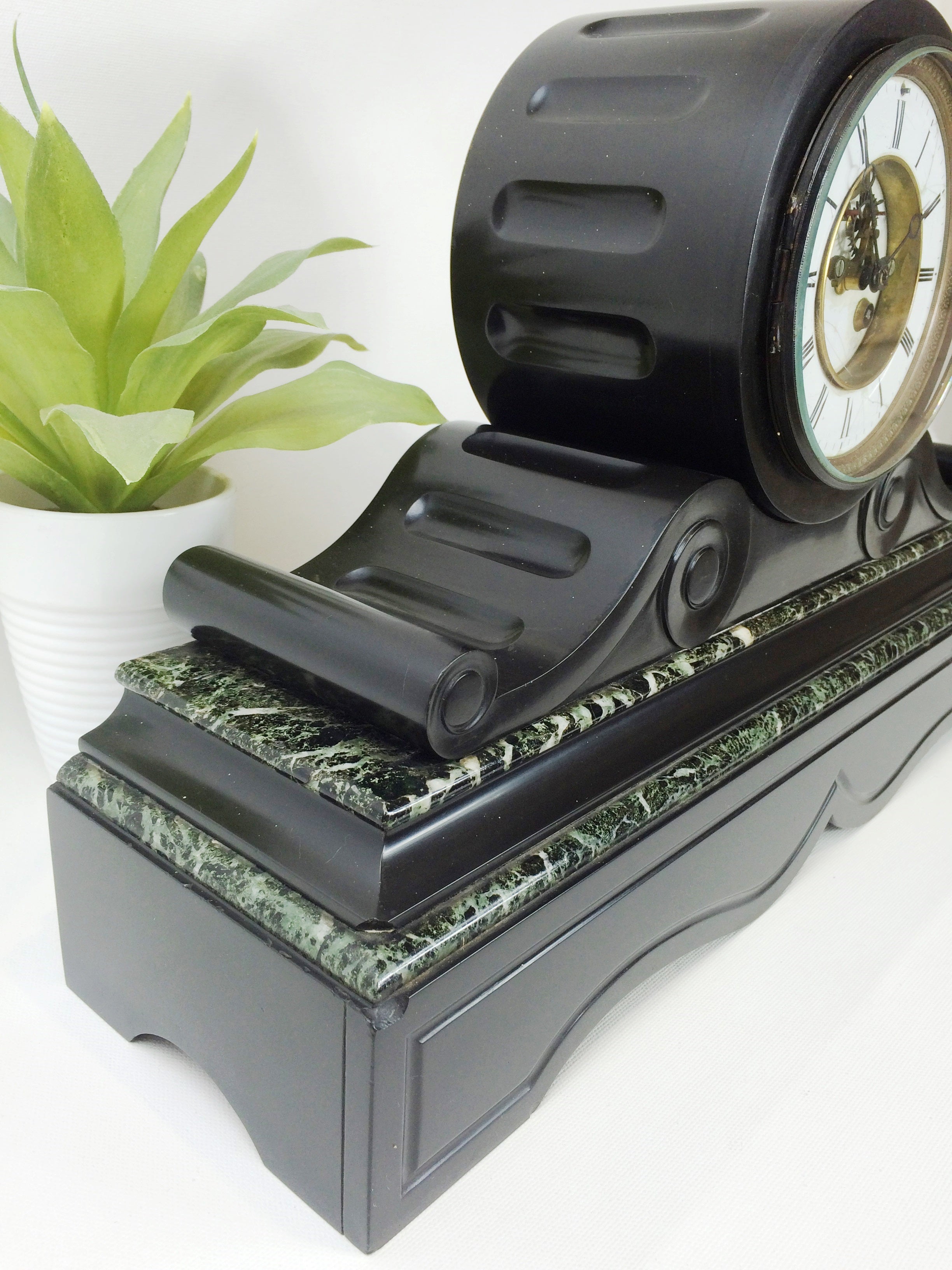 Antique Slate and Marble Mantel Clock | eXibit collection