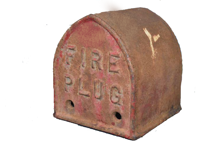 Original Vintage Cast Iron Fire Hydrant Plug Post Top Marker  | eXibit collection