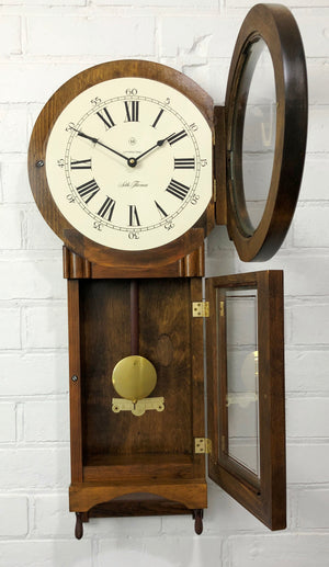 Vintage SETH THOMAS Pendulum Hammer Chime Battery Wall Clock | eXibit collection