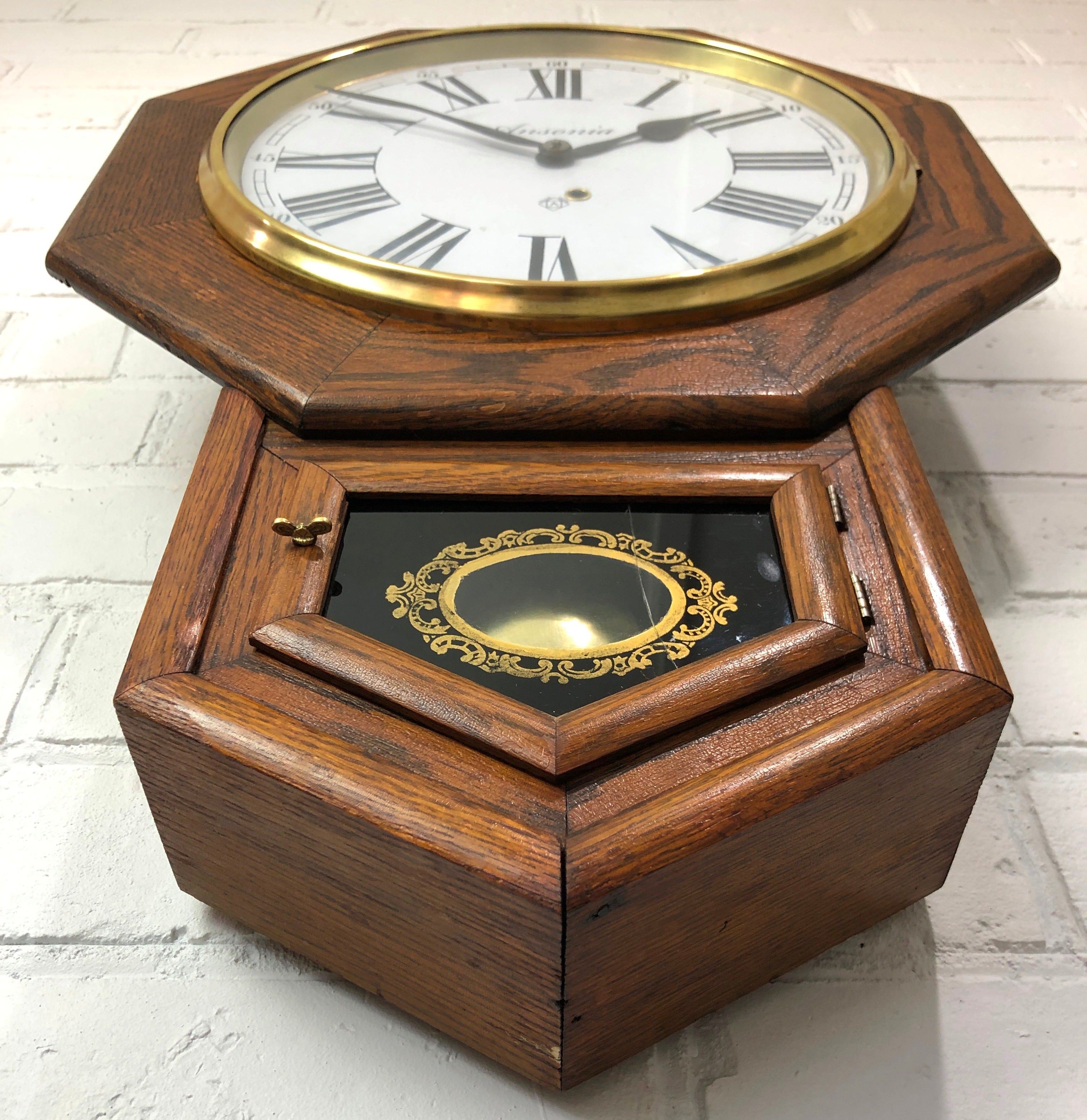 Antique ANSONIA Drop Dial Octagon Wall Clock | eXibit collection